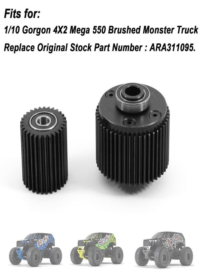 XSYGO Upgrades Medium Carbon Steel 47T 29T Diff Case Idler Gear Set for 1/10 Gorgon 4X2 Mega 550 Brushed Monster Truck (Replace ARA311095) - Image 2
